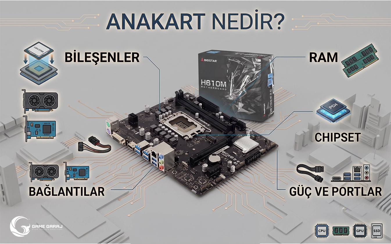 Anakart Nedir? Sistemdeki Görevi ve Bileşenleri