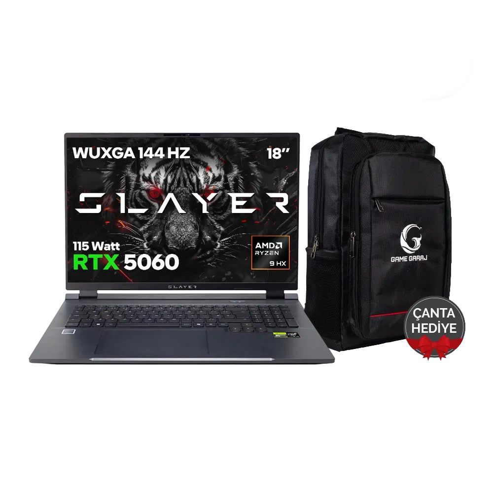 Game Garaj Slayer R9T XL-5060 AMD Ryzen 9 8945HX RTX5060 18" 144Hz WUXGA FreeDOS Oyuncu Laptop