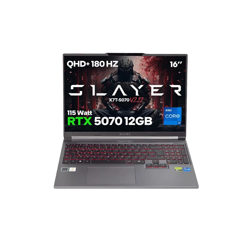 Game Garaj Slayer X7T-5070 V2.12 Intel Core i7 14650HX RTX5070 12GB 16" 180Hz QHD+ FreeDOS Oyuncu Laptop