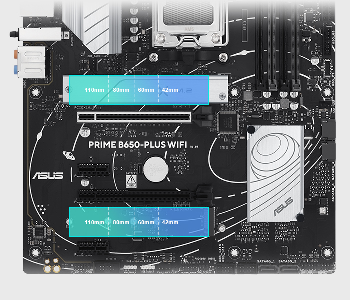 ASUS PRIME B650-PLUS WIFI PCIe 4.0 ekran kartı yuvası