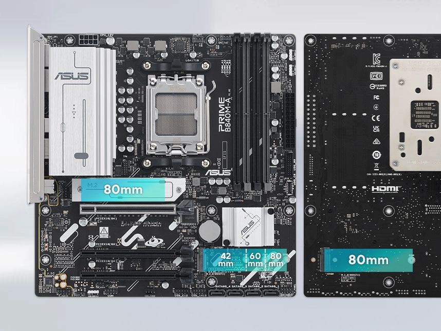 ASUS PRIME B840M-A-CSM üç adet M.2 yuvası