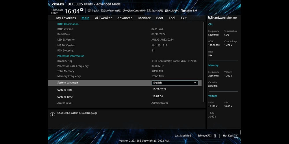 ASUS PRIME A620M-K UEFI gelişmiş ayarlar modu