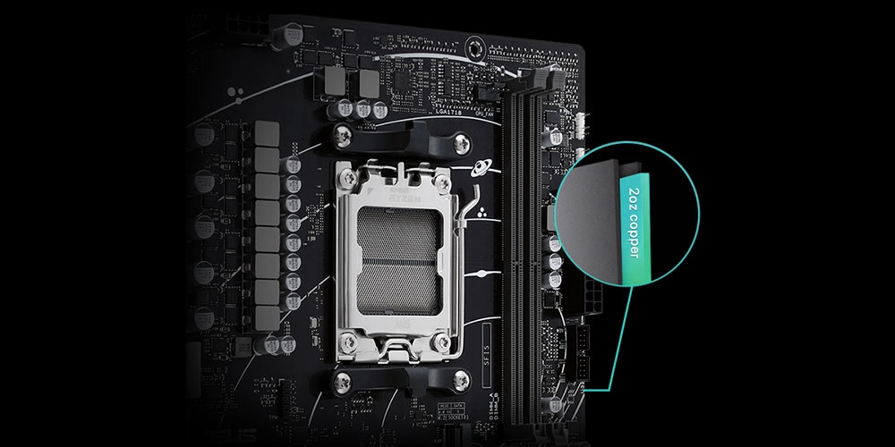 ASUS PRIME A620M-K Stack Cool 3+ bakır PCB tasarımı