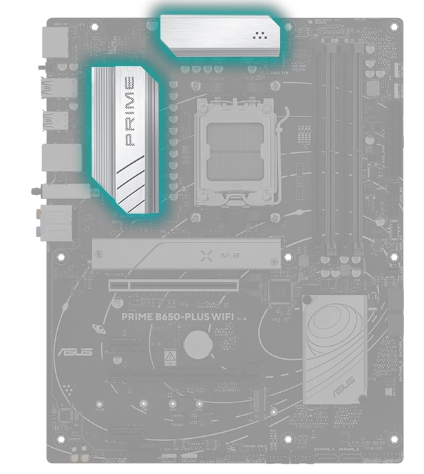 ASUS PRIME B650-PLUS WIFI daha serin tasarım soğutma yapısı