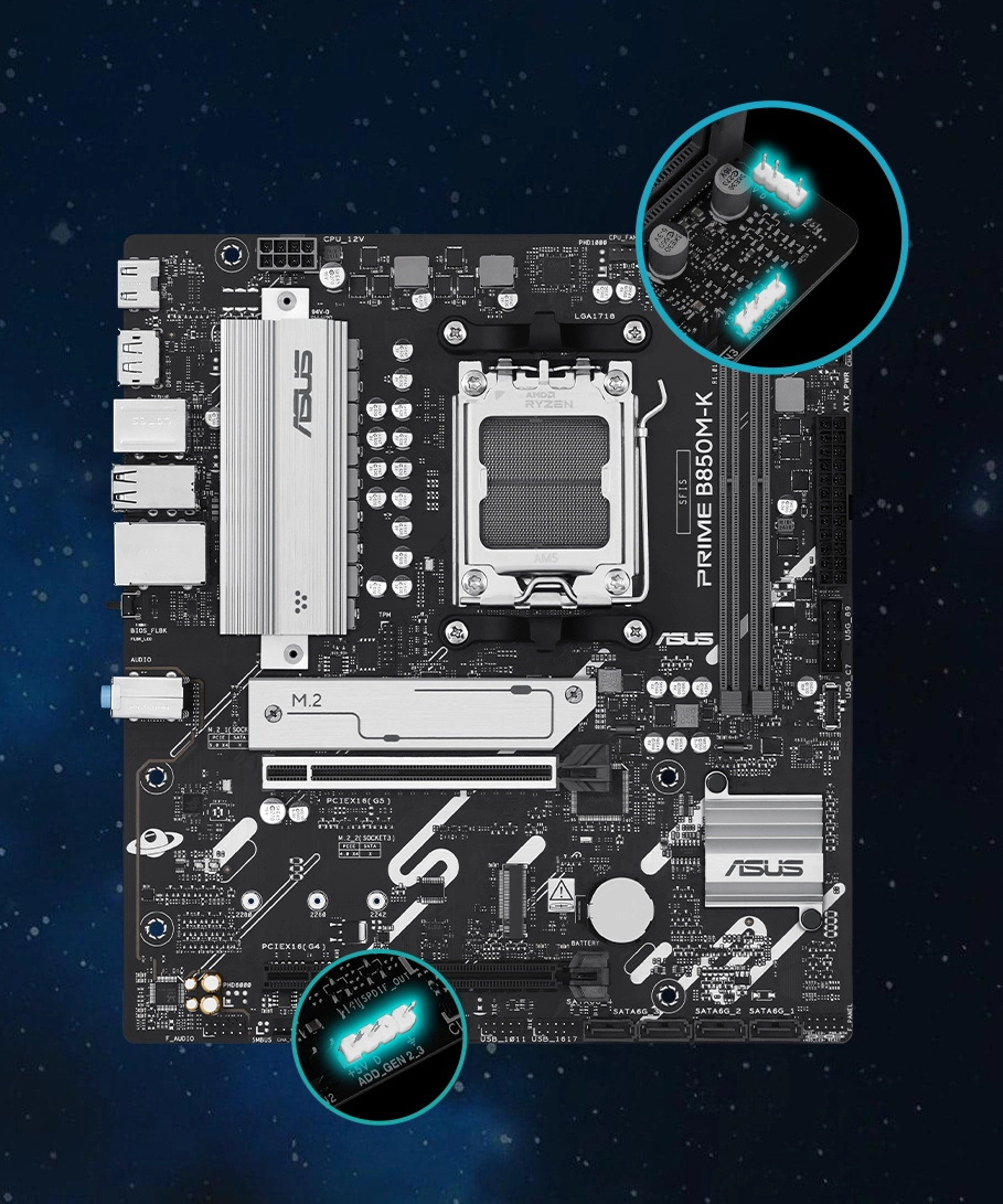 ASUS PRIME B850M-K Aura Sync RGB başlıkları