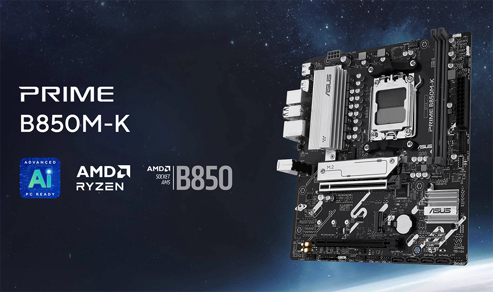 ASUS PRIME B850M-K anakart genel görünüm