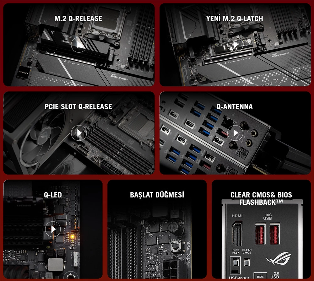 ASUS ROG STRIX X870E-H kurulum dostu özellikler