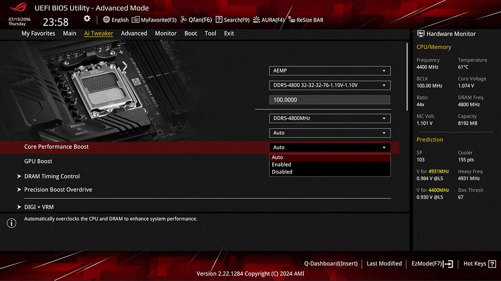ASUS ROG STRIX X870E-H AI Overclocking
