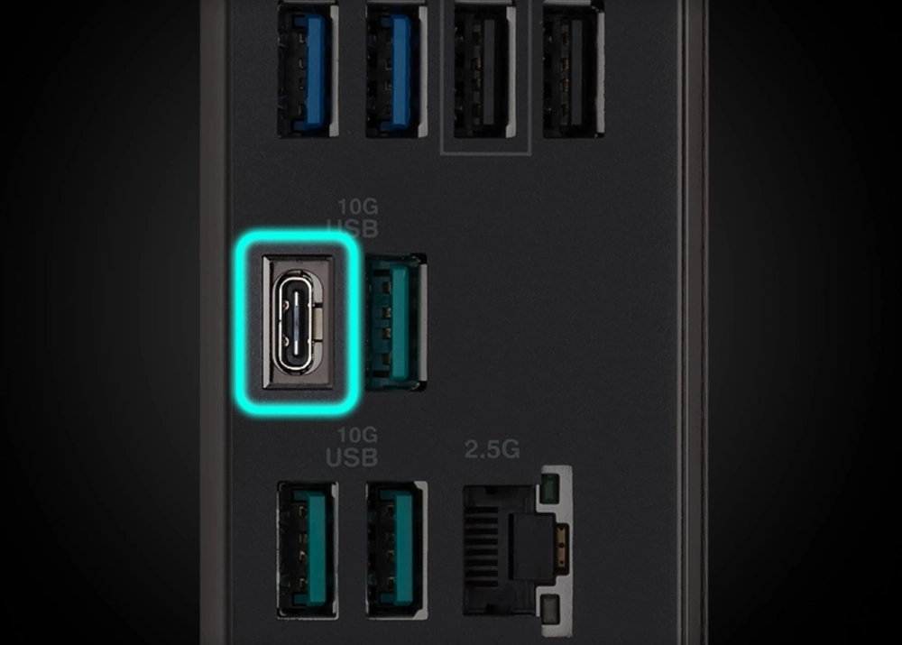 ASUS B850 MAX GAMING WIFI USB 10Gbps Type-C