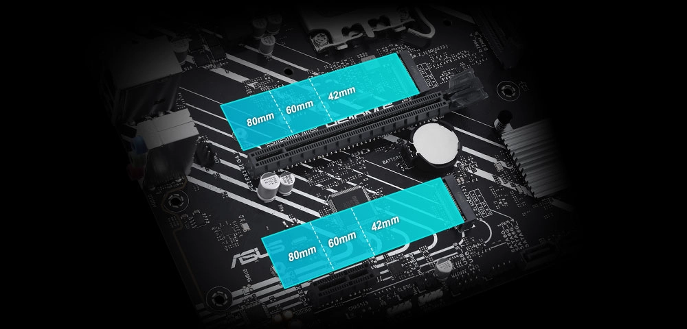 ASUS PRIME H610M-E D4-CSM iki adet M.2 yuvası