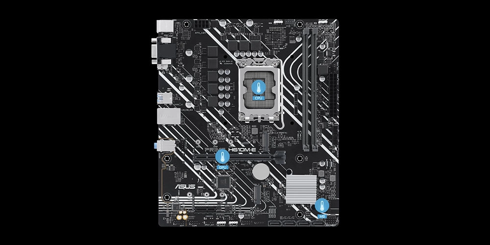 ASUS PRIME H610M-E D4-CSM daha serin tasarım ve sıcaklık kaynakları