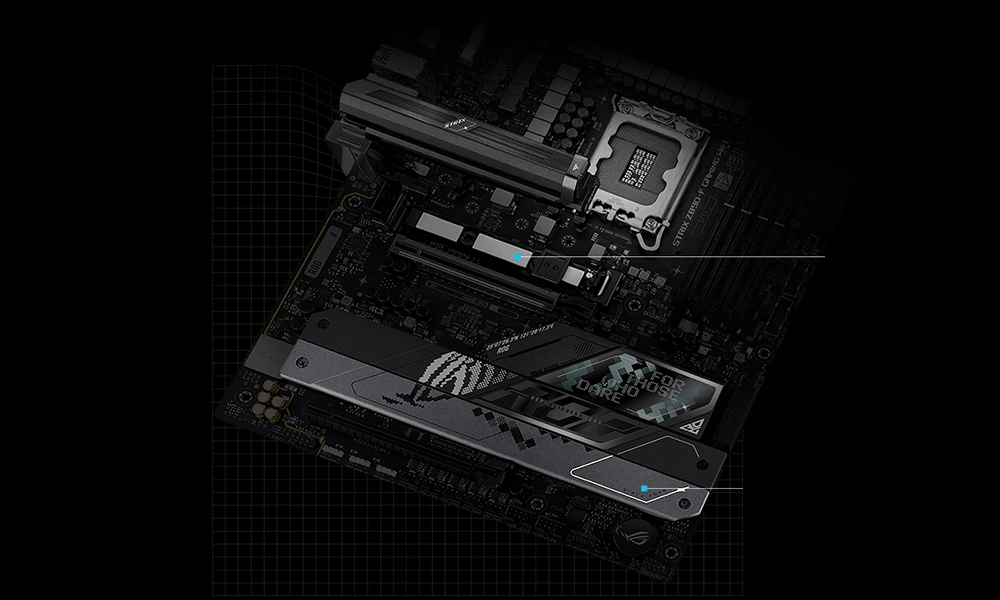 ASUS ROG STRIX Z890-F M.2 soğutma ve Q-Release