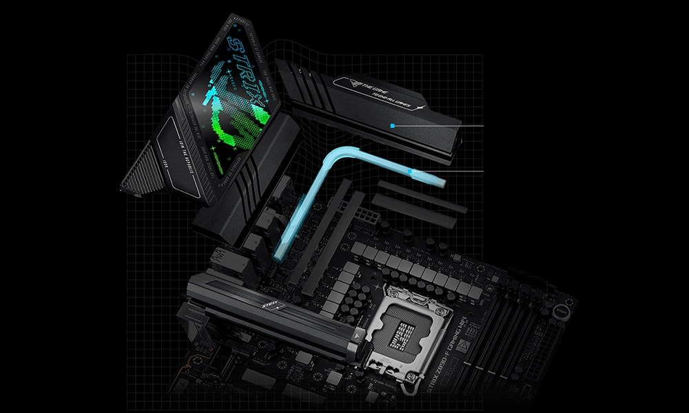 ASUS ROG STRIX Z890-F VRM soğutma bloğu dizini
