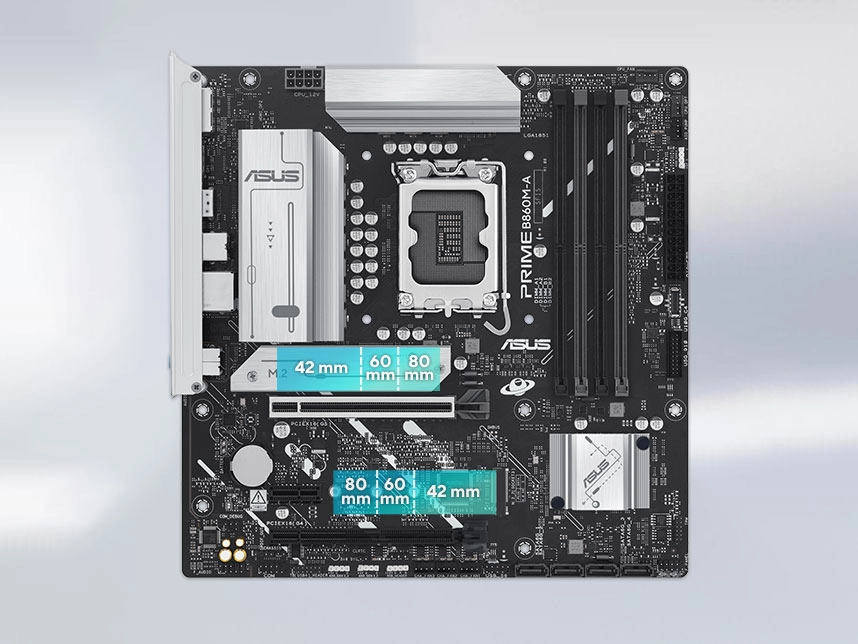 ASUS PRIME B860M-A-CSM iki adet M.2 yuvası
