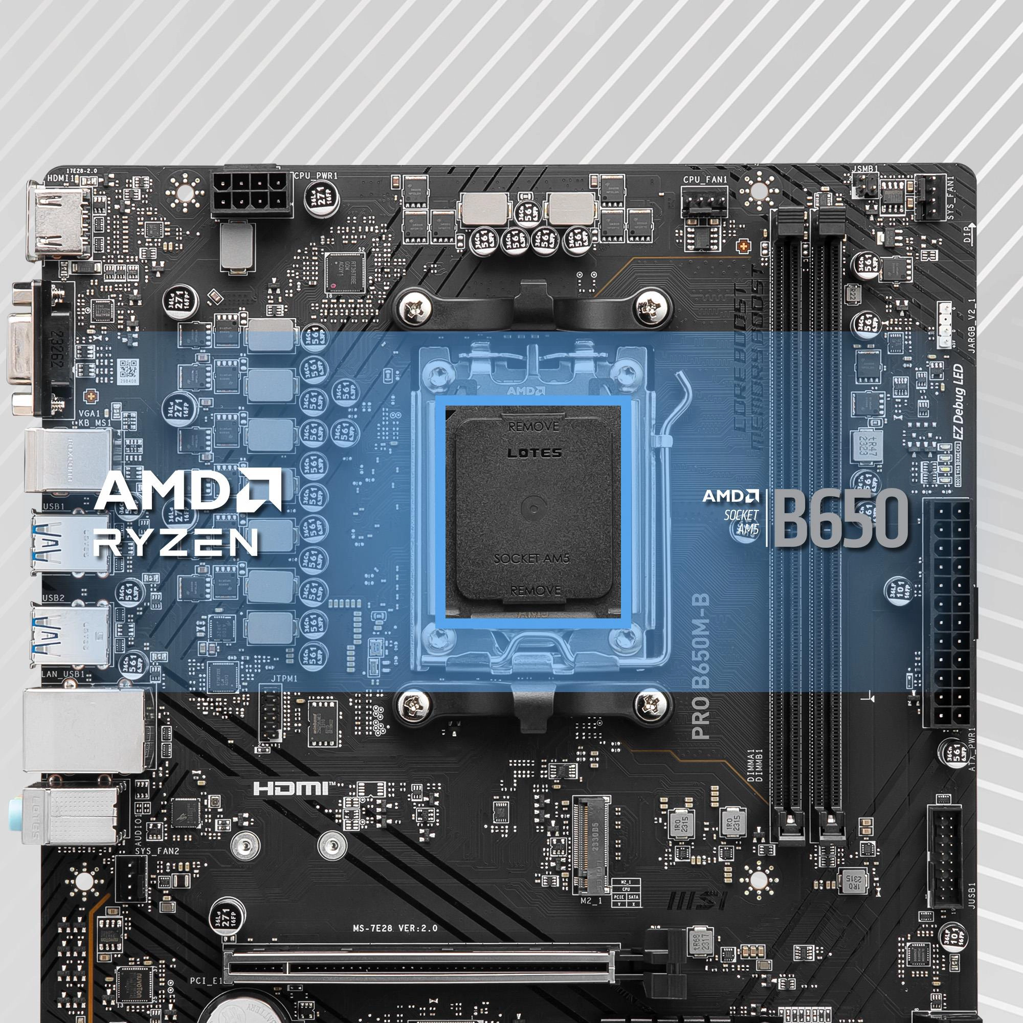 MSI PRO B650M-B AMD Ryzen AM5 B650 soket