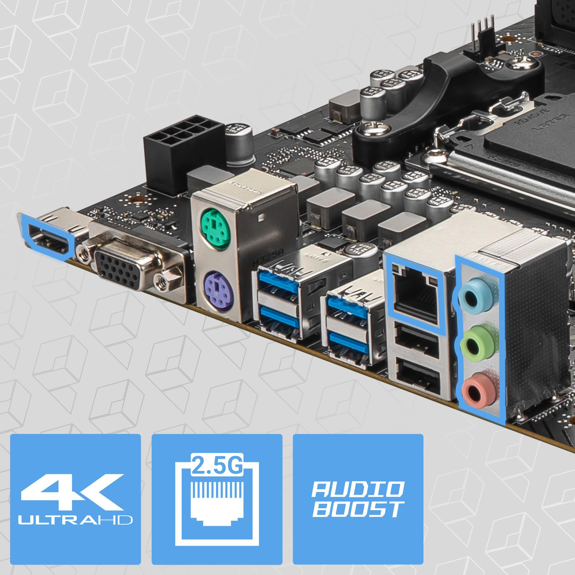 MSI PRO B650M-B 2.5G LAN ve arka G/Ç paneli