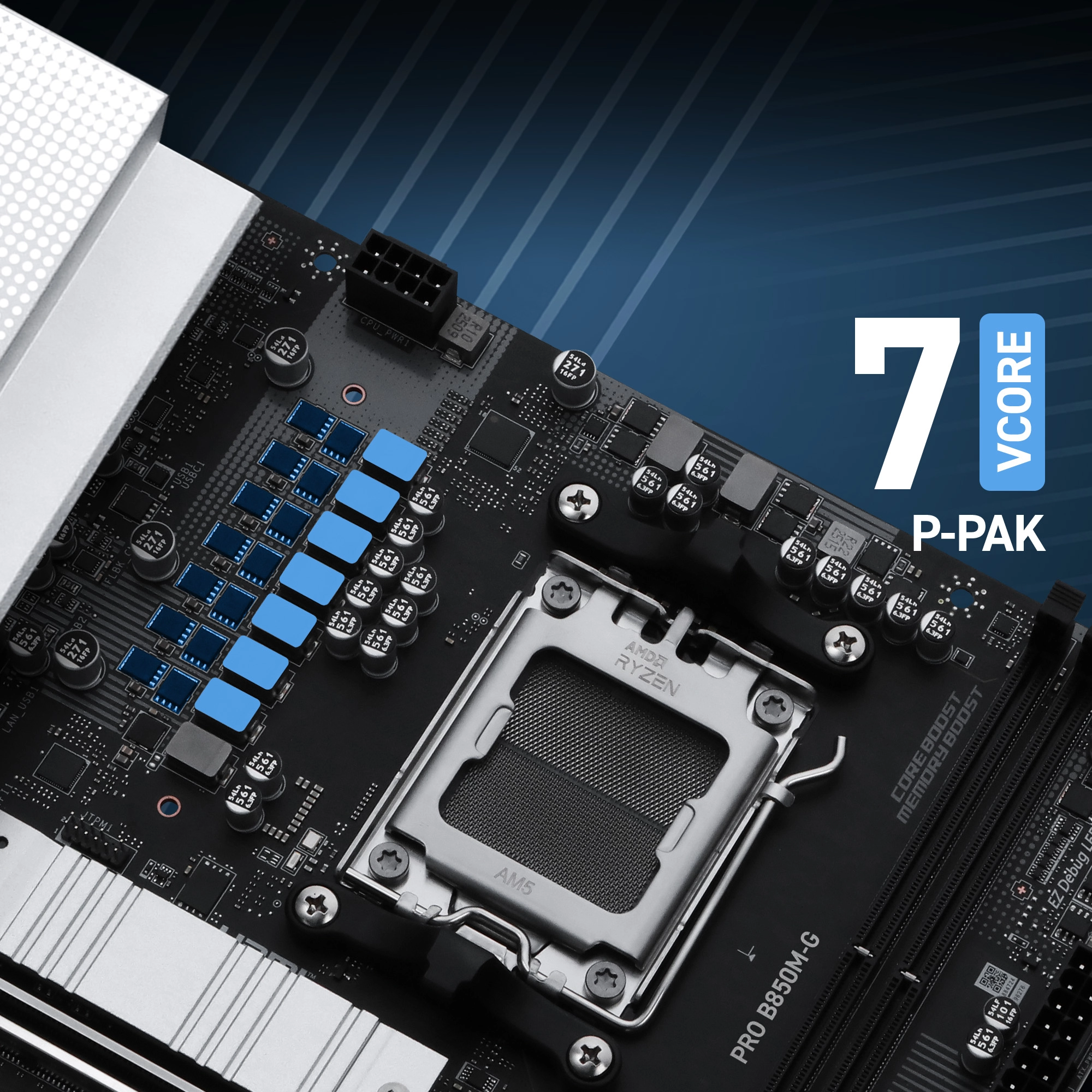 MSI PRO B850M-G 7 fazlı P-PAK VRM