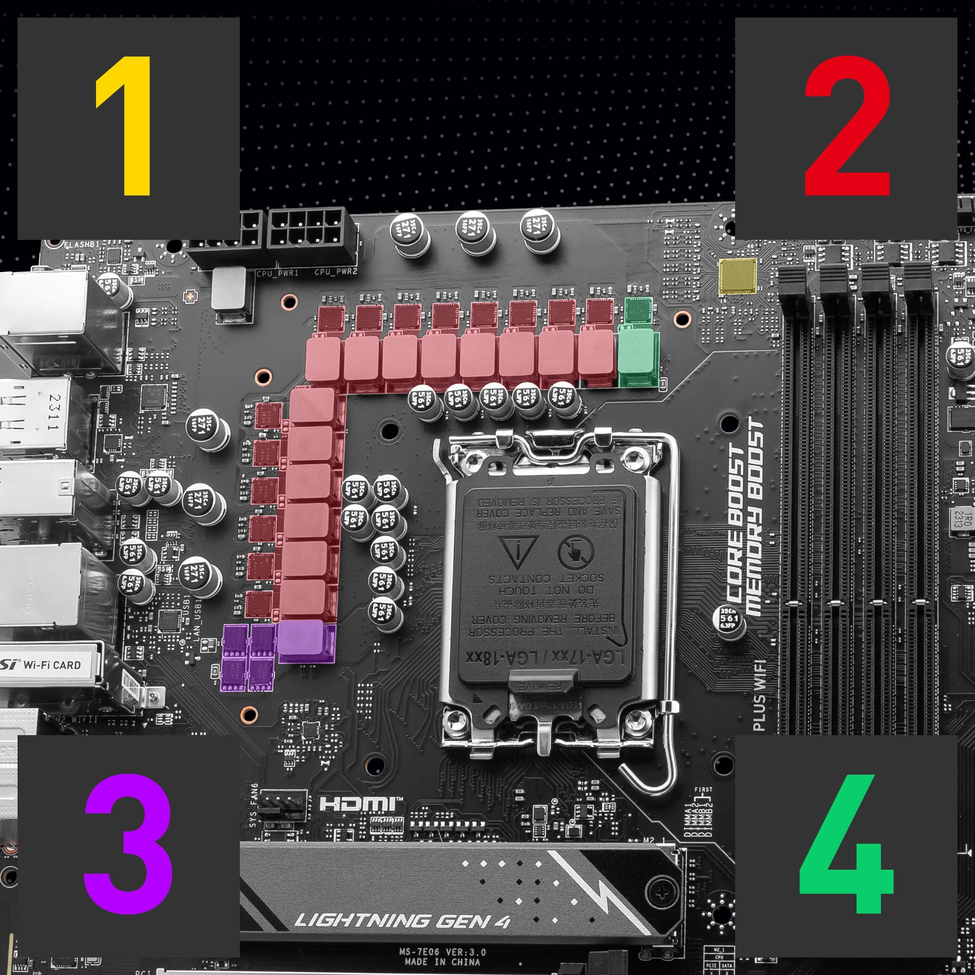 MSI Z790 GAMING PLUS WIFI 14+1+1 Duet Rail güç sistemi