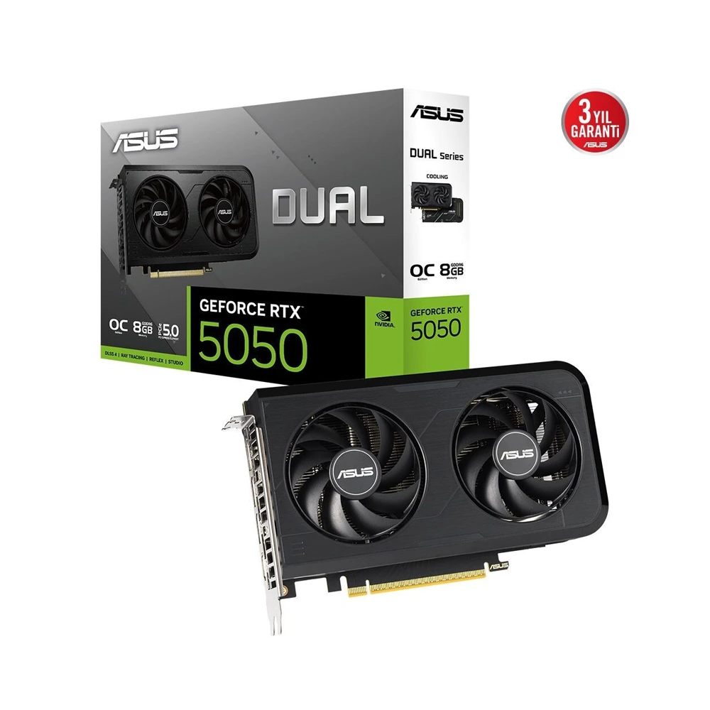 ASUS Dual RTX 5050 O8G OC 8GB 128Bit GDDR6 Ekran Kartı