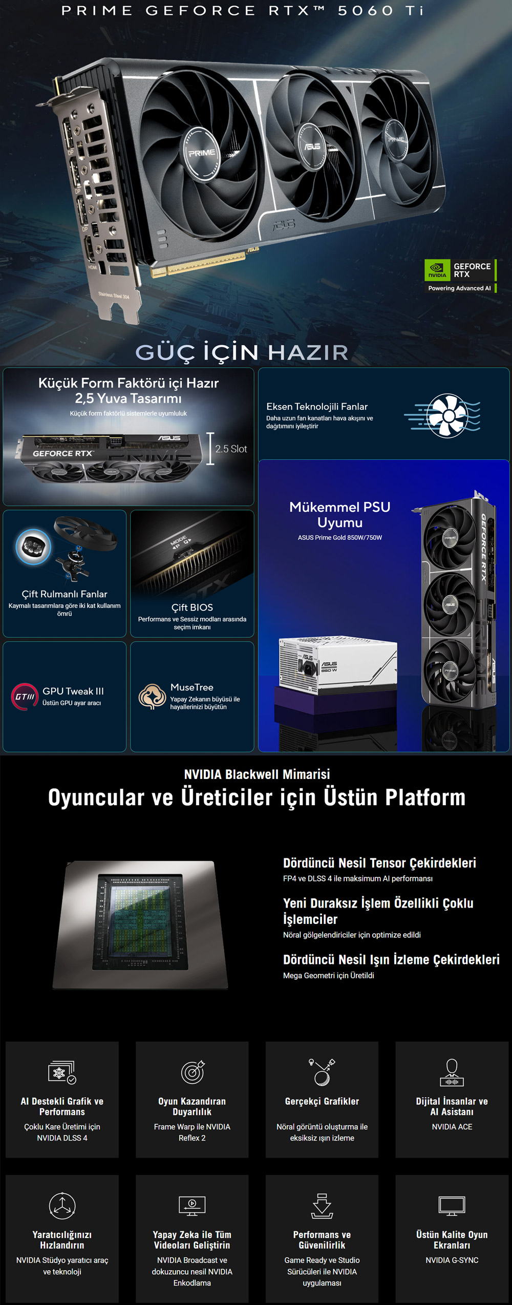 ASUS PRIME GeForce RTX™ 5060 Ti 8GB GDDR7 OC Edition