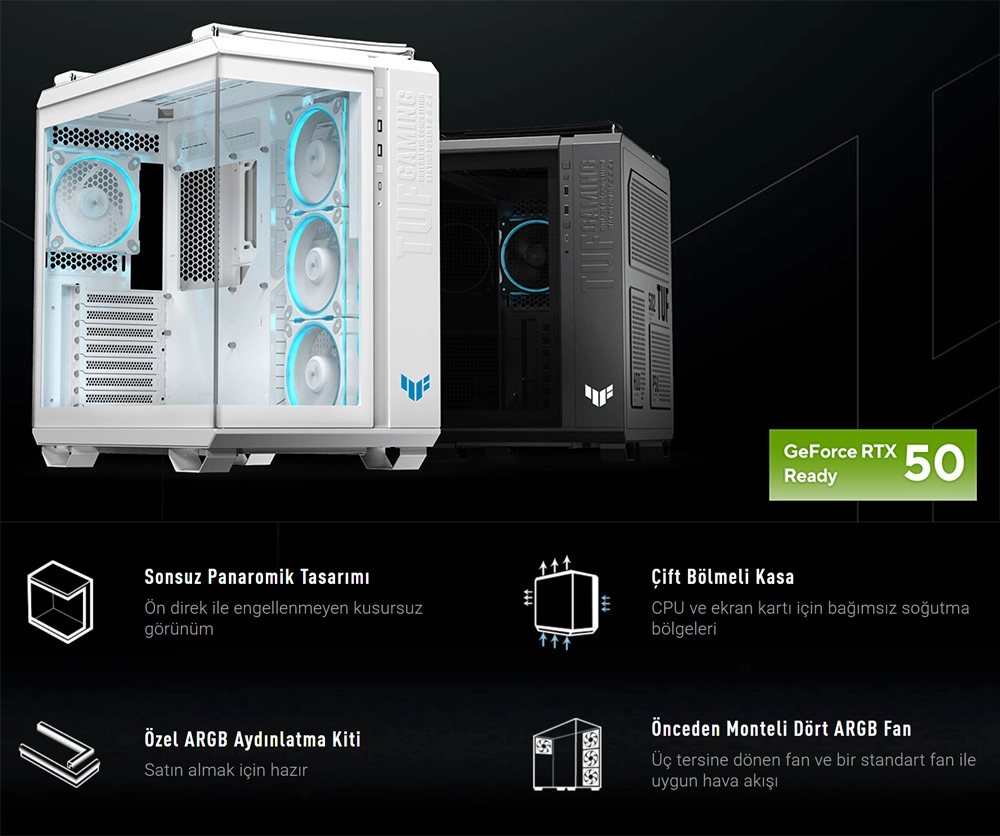 TUF Gaming GT502 Horizon ARGB - White Edition