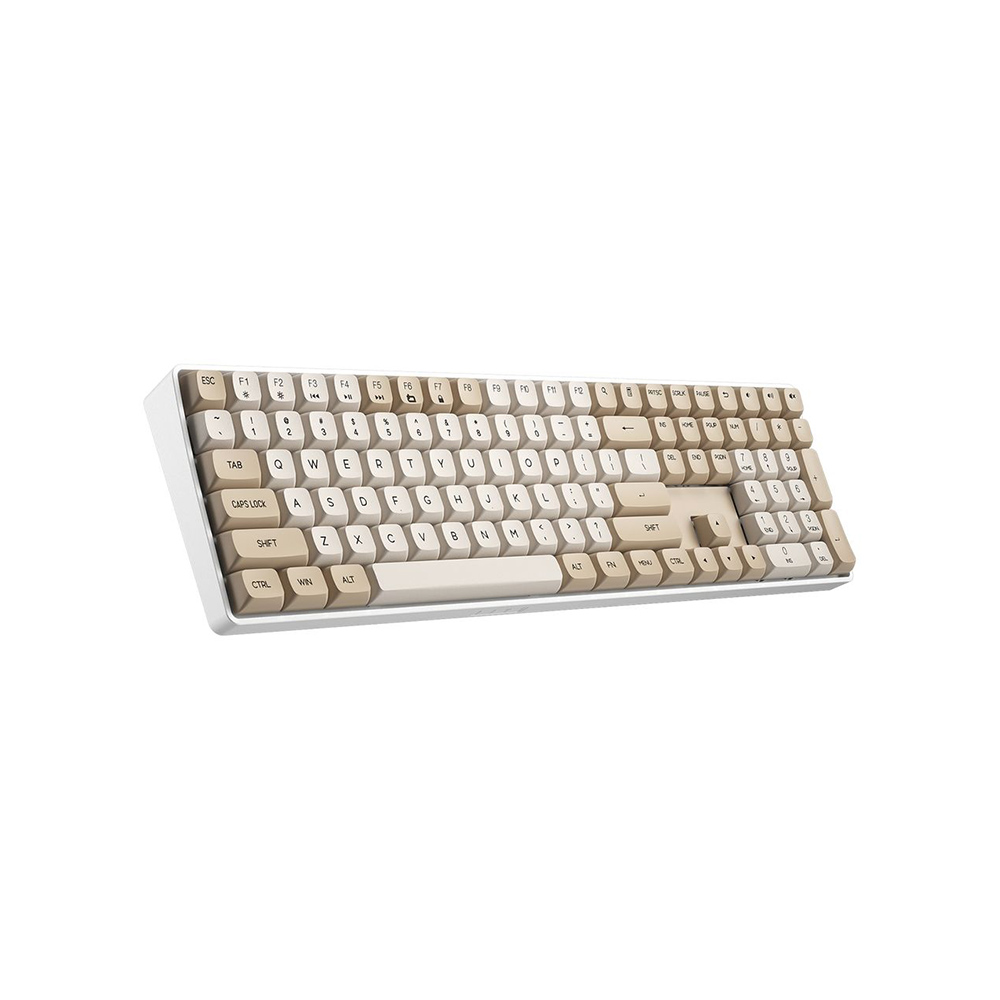 AIGO A108 Milky Brown İngilizce Q Mekanik Klavye Yellow Switch Oyuncu Klavyesi