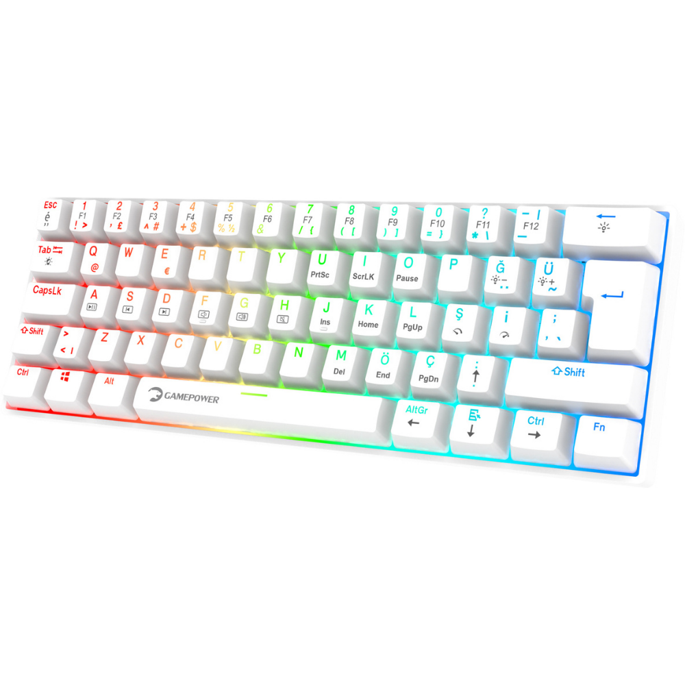 Gamepower Lyra Beyaz RGB Red Switch Gaming Klavye