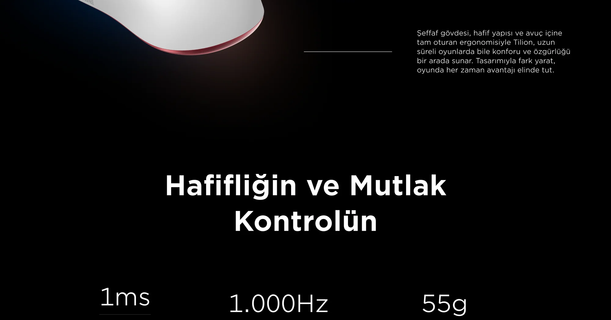 Kablosuz Oyuncu Mouse Beyaz