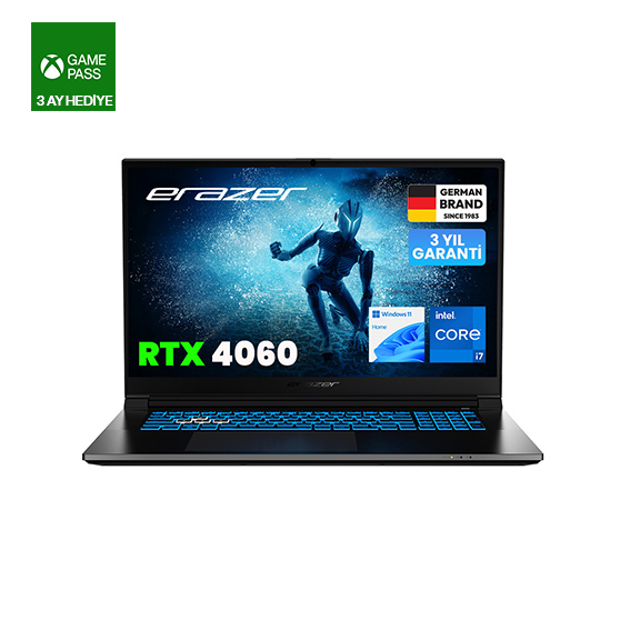 ERAZER Defender P50i MD62643 Intel Core i7-12650H 16GB RAM 1TB SSD RTX4060 17" Full HD 144Hz W11H Oyuncu Laptop