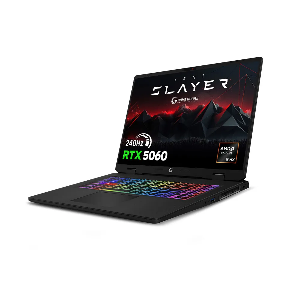 Game Garaj Slayer R9M-5060 AMD Ryzen 9 8940HX RTX5060 16" QHD+ 240Hz FreeDos Oyuncu Laptop
