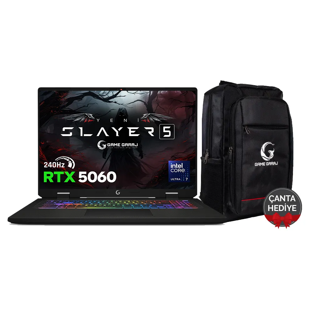 Game Garaj Slayer5 7-5060 Intel Ultra 7 255HX RTX 5060 Oyuncu Laptop