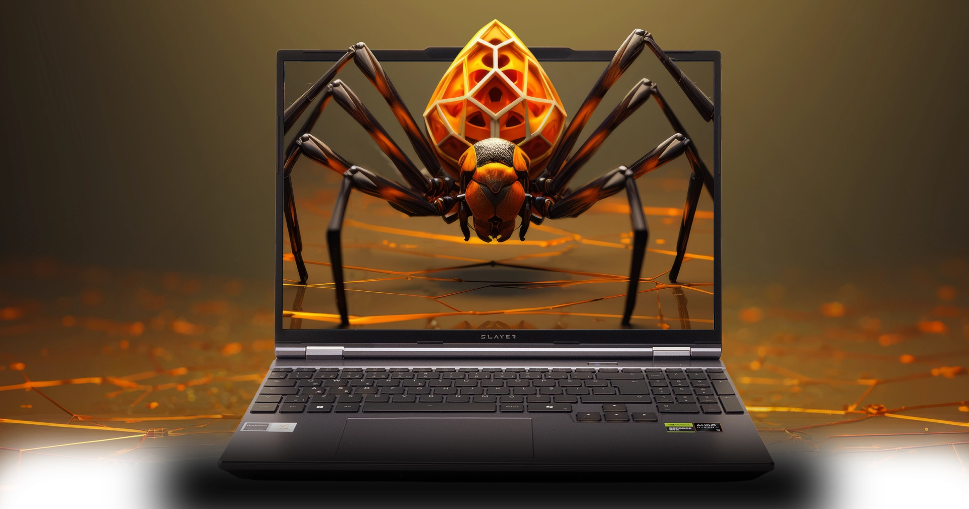 Game Garaj Slayer R7T2-5060 oyun dizüstü bilgisayarının önden görünümü