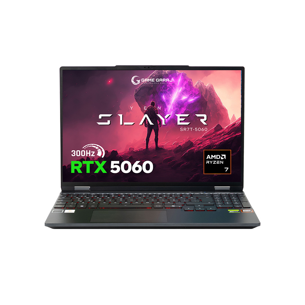 Game Garaj Slayer SR7T-5060 AMD Ryzen 7 255 RTX5060 15.3" 300Hz QHD+ FreeDos Oyuncu Laptop