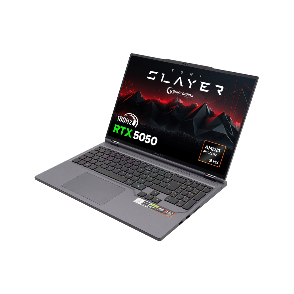 Game Garaj Slayer R9T-5050 AMD Ryzen 9 7845HX RTX5050 16" 180Hz QHD FreeDos Oyuncu Laptop