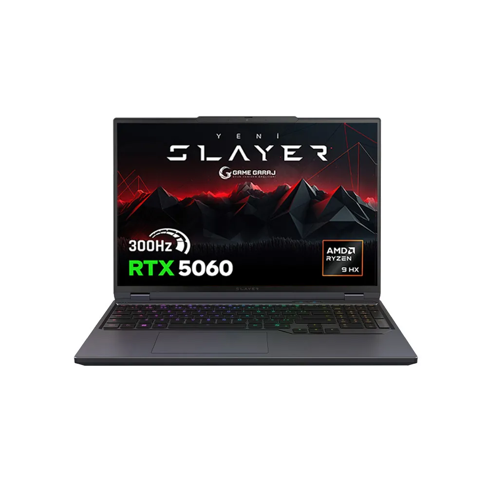 Game Garaj Slayer R9T-5060 AMD Ryzen 9 8945HX RTX5060 16" 300Hz QHD FreeDos Oyuncu Laptop