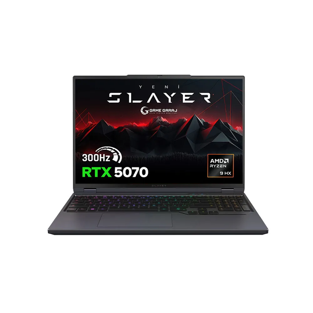 Game Garaj Slayer R9T-5070 AMD Ryzen 9 8945HX RTX5070 16" 300Hz QHD FreeDos Oyuncu Laptop