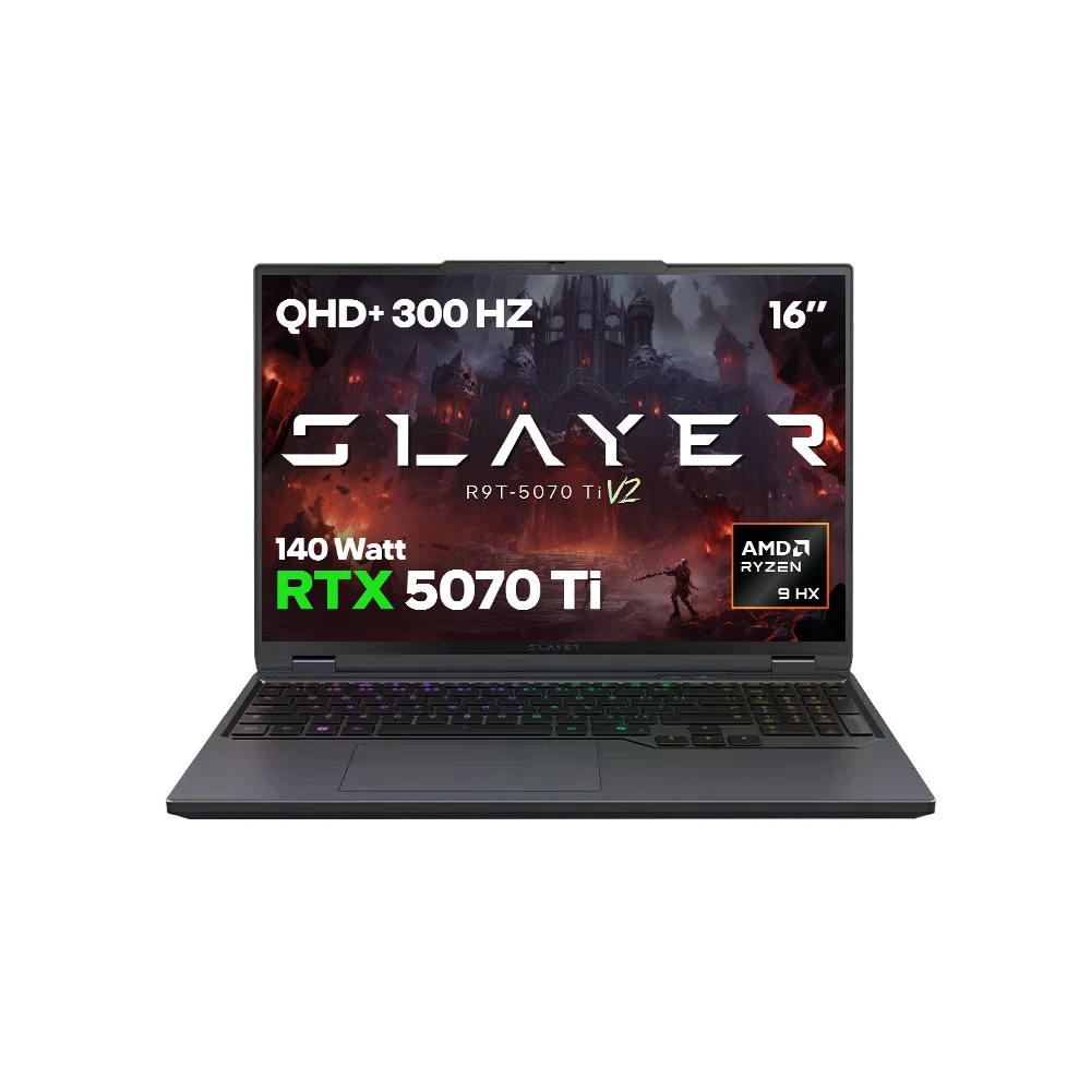 Game Garaj Slayer R9T-5070Ti V2 AMD Ryzen 9 9955HX RTX5070Ti 16" 300Hz QHD+ FreeDos Oyuncu Laptop