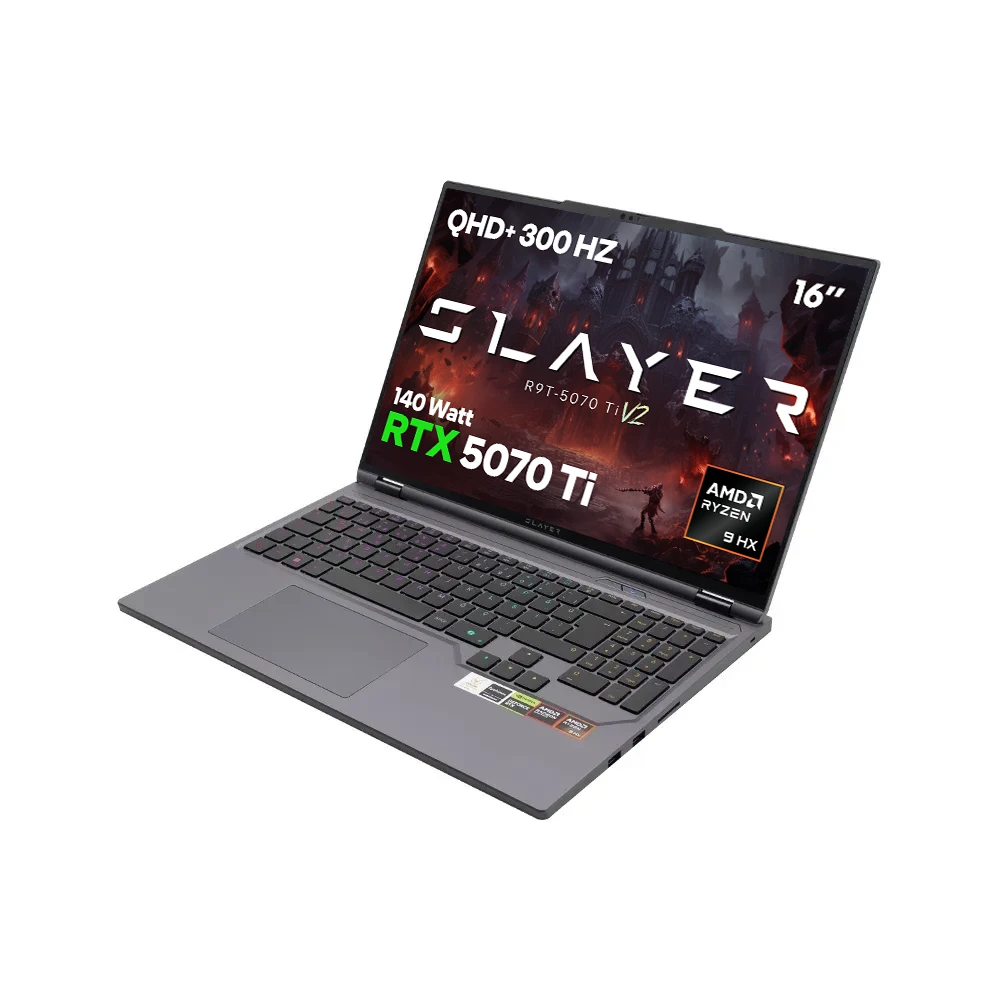 Game Garaj Slayer R9T-5070Ti V2 AMD Ryzen 9 9955HX RTX5070Ti 16" 300Hz QHD+ FreeDos Oyuncu Laptop