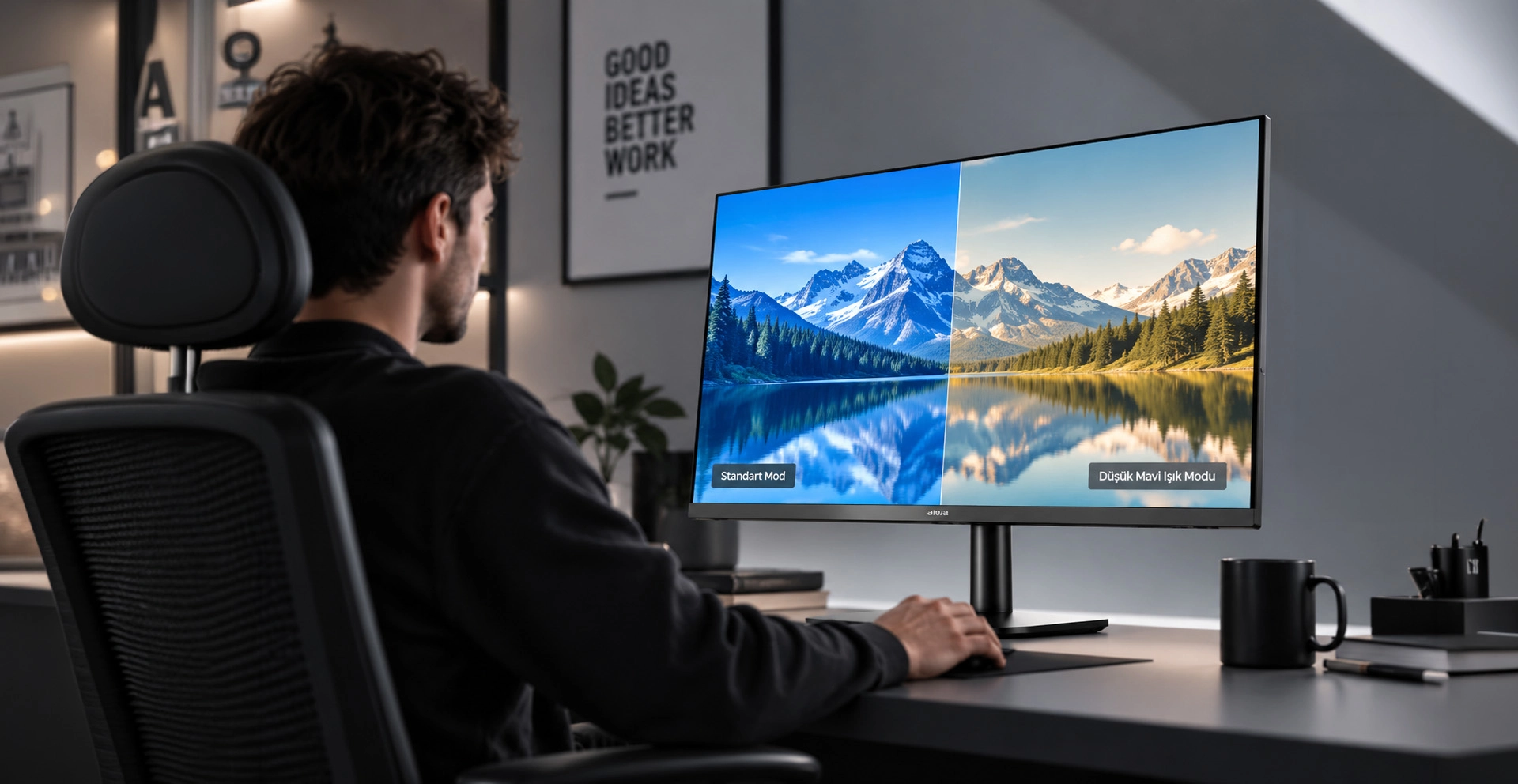 AIWA MF2219-B düşük mavi ışık göz konforu