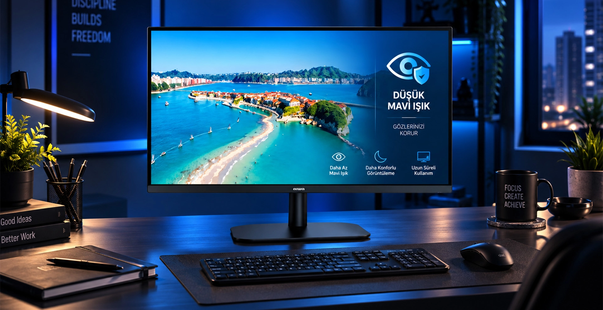 AIWA MF2757-B düşük mavi ışık göz koruması