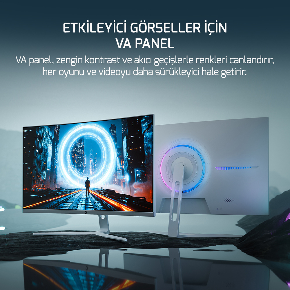 Gamepower 27'' VIVID F20 RGB Curved 144Hz 1ms VA Beyaz Gaming Monitör