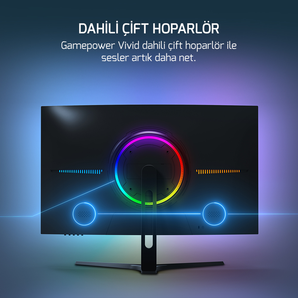 GamePower 27'' VIVID F20 RGB Curved 144Hz 1ms VA Siyah Gaming Monitör