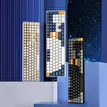 AIGO A108 Milky Brown İngilizce Q Mekanik Klavye Yellow Switch Oyuncu Klavyesi
