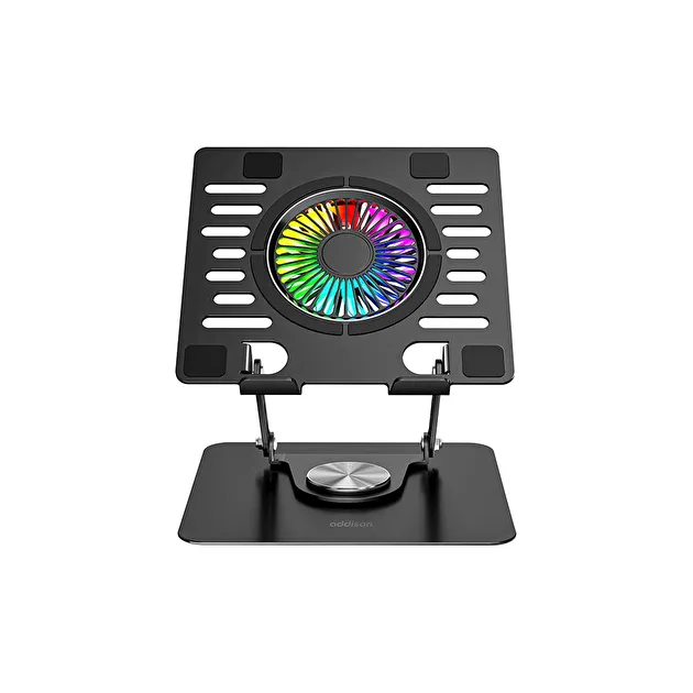Addison AD-RC36 Steely 360 Derece Dönebilen Fanlı RGB Işıklı Laptop Stand