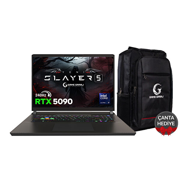 Game Garaj Slayer5 9XL-5090 Core Ultra 9 275HX 32GB RAM 1TB SSD RTX5090 17" QHD+ 240Hz IPS FreeDOS Oyuncu Laptop