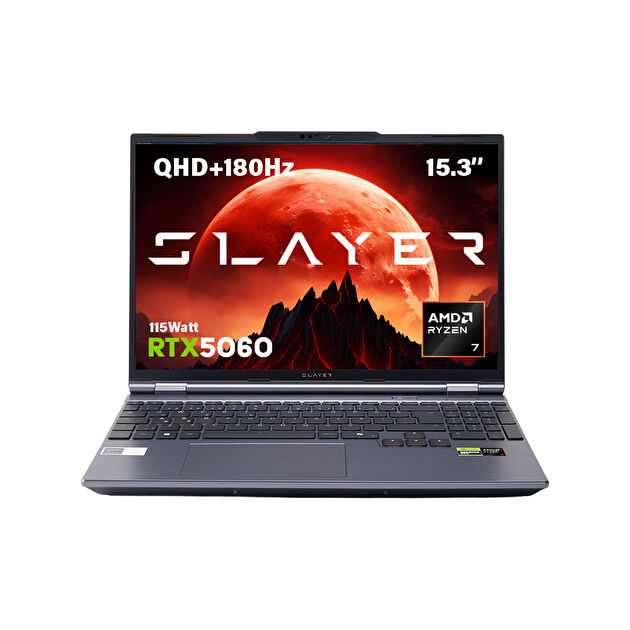 Game Garaj Slayer R7T2-5060 AMD Ryzen 7 255 RTX5060 15.3" QHD+ 180Hz FreeDos Oyuncu Laptop