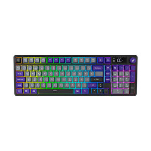 Hawk Gaming HK258 Membrane LCD RGB Kablosuz Gri Mor Gaming Klavye