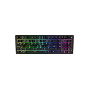 Hawk Gaming HK258 Membrane LCD RGB Kablosuz Siyah Gaming Klavye