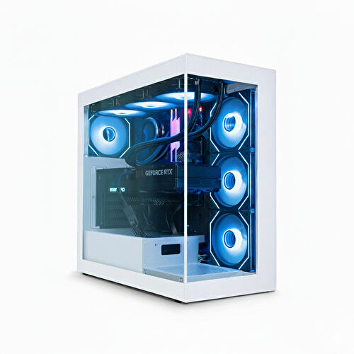 AIGO DS900 Mid Tower ATX 4x120mm Fans ARGB White USB-C 850W PSU 80+ Bronze