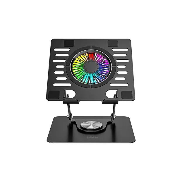 Addison AD-RC36 Steely 360 Derece Dönebilen Fanlı RGB Işıklı Laptop Stand